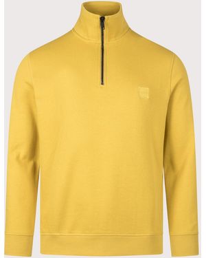 BOSS Regular Fit Zetrust Quarter Zip Sweatshirt - Yellow