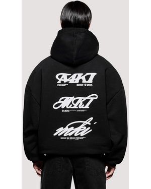 MKI Miyuki-Zoku Box Fit Stack Hoodie - Black