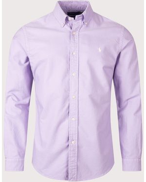Polo Ralph Lauren Custom Fit Garment-Dyed Oxford Shirt - Purple