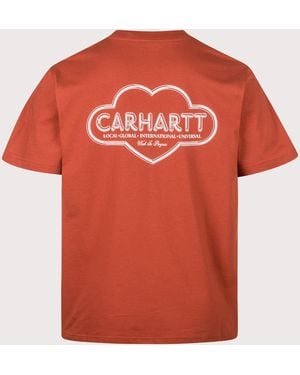 Carhartt Loose Fit Cloud Heart T-Shirt - Orange