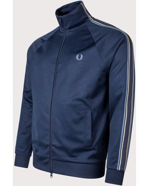 Fred Perry Regular Fit Tramline Tape Track Jacket - Blue