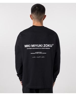 MKI Miyuki-Zoku Oversized Fit Long Sleeve Design Studio T-Shirt - Black