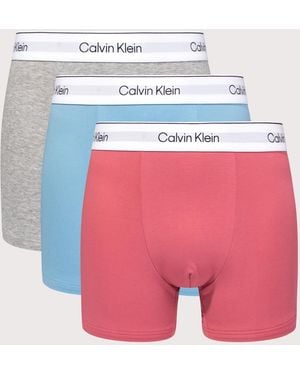 Calvin Klein 3 Pack Relaxed Fit Trunks - White