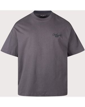 Carhartt Boxy Loose Fit Signature Script T-Shirt - Grey