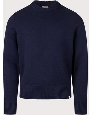 Norse Projects Stensmark Merino Lambswool Knit Jumper - Blue