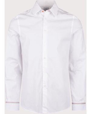 Paul Smith Slim Fit Embroided Cuff Shirt - White