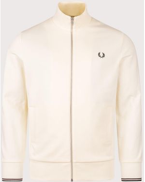 Fred Perry Regular Fit Zip Through Sweatshirt - Natural