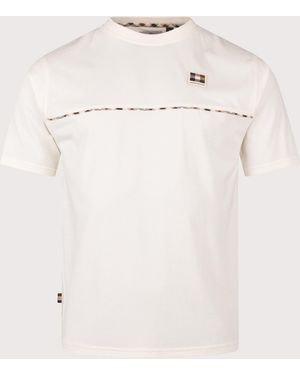 Aquascutum Club Check Piping T-Shirt - Natural