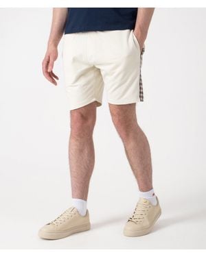 Aquascutum Regular Fit Club Check Details Short Trousers - White