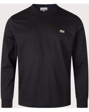 Lacoste Classic Fit Long Sleeved Cotton T-Shirt - Blue