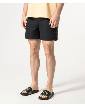 Paul Smith Regular Fit Signature Stripe Swim Shorts - Black