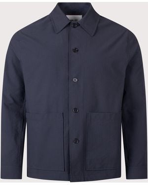 NN07 Blaze Seersucker Overshirt - Blue