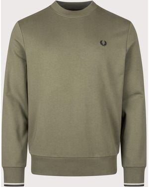 Fred Perry Regular Fit Crew Neck Sweatshirt - Green
