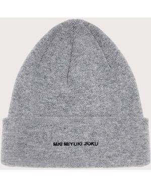 MKI Miyuki-Zoku Mki Embroidered Merino Beanie - Grey