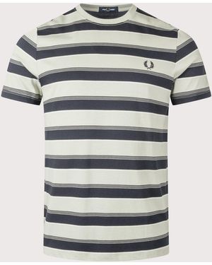 Fred Perry Regular Fit Fine Stripe T-Shirt - Grey