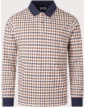 Aquascutum Long Sleeve Iconic Polo Shirt - White