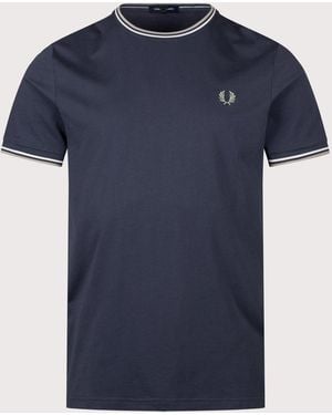 Fred Perry Regular Fit Twin Tipped T-Shirt - Blue