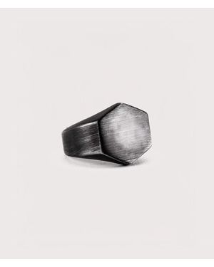 Mysterious Jeweller Stainless Steel Signet Ring - Black