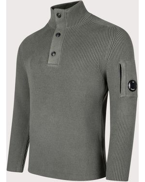 C.P. Company Lens Ribbed Knit Jumper - Grey