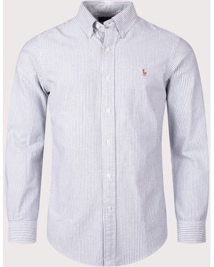 Polo Ralph Lauren Custom Fit Striped Oxford Shirt - Blue