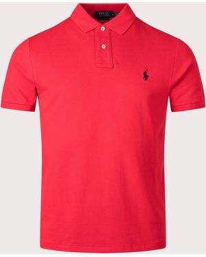 Polo Ralph Lauren Custom Slim Fit Mesh Polo Shirt - Red