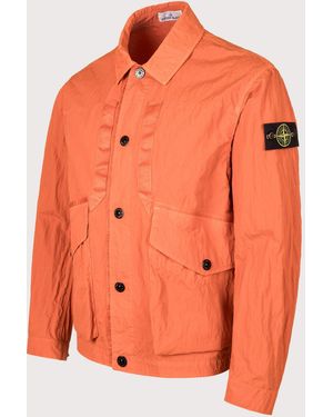 Stone Island Warp Rib Nylon-Tc Jacket - Orange