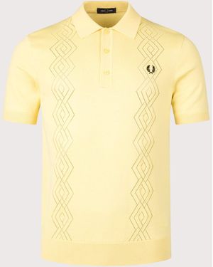 Fred Perry Pointelle Knitted Shirt - Yellow