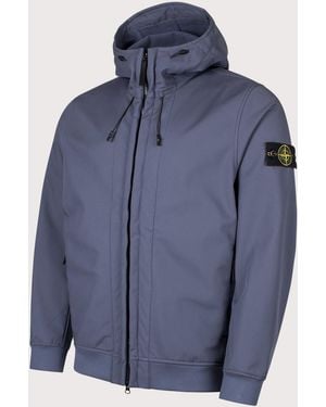 Stone Island Soft Shell-R_E Dye Technology Jacket - Blue