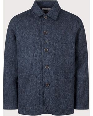 Universal Works Loose Fit Harris Tweed Og Bakers Jacket - Blue