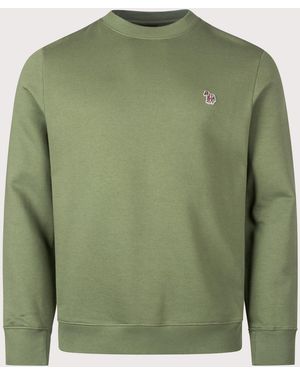 Paul Smith Regular Fit Organic Cotton Zebra Logo Sweatshirt - Green