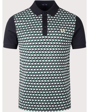 Fred Perry Geometric Polo Shirt - Blue