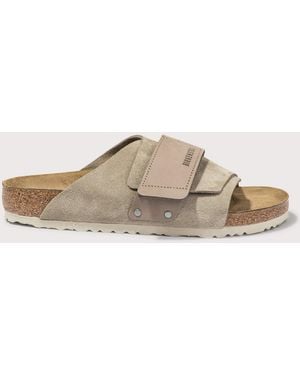 Birkenstock Kyoto Nubuck-Suede Leather Sandals - Brown