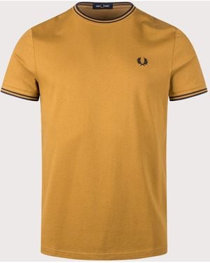 Fred Perry Regular Fit Twin Tipped T-Shirt - Yellow