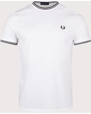 Fred Perry Regular Fit Twin Tipped T-Shirt - White