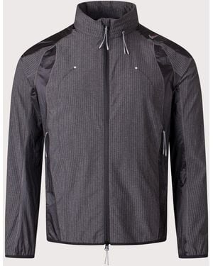 ROA Numb Pinstriped Hooded Wind Jacket - Grey