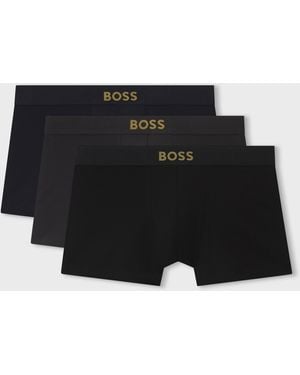 BOSS 3 Pack Logo Trunks - Black