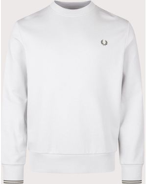 Fred Perry Regular Fit Crew Neck Sweatshirt - White