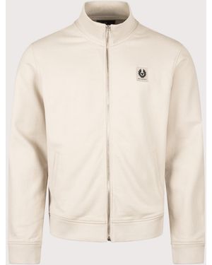 Belstaff Regular Fit Full Zip Sweatshirt - Natural
