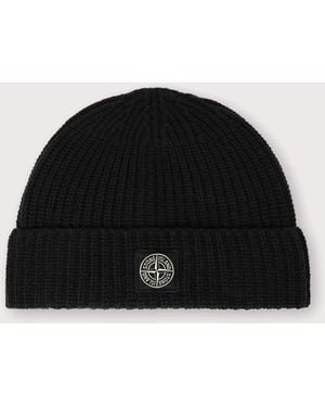 Stone Island Light Rws Geelong Wool Beanie - Black