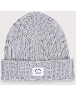 C.P. Company Extrafine Merino Wool Lens Beanie - Grey