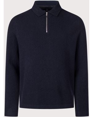 Barbour Bearsted Knitted Quarter Zip Polo Shirt - Blue