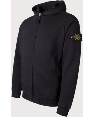 Stone Island Malfilé 'Old' Treatment Full Zip Hoodie - Blue