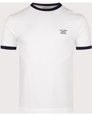 Drole de Monsieur Regular Fit Contrasted Slogan T-Shirt - White