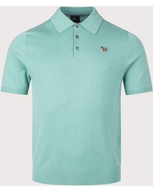 Paul Smith Regular Fit Zebra Badge Knitted Polo Shirt - Green