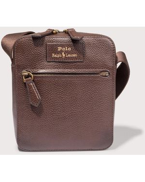 Polo Ralph Lauren Pebbled Leather Crossbody Bag - Brown
