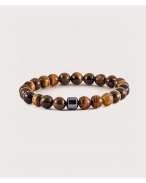 Mysterious Jeweller Tigers Eye Beaded Stretch Bracelet - Brown