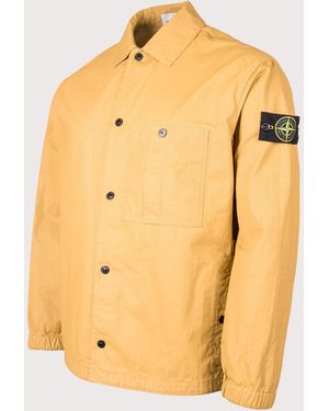 Stone Island Relaxed Fit Double Coated Cotton Ripstop Overshirt - Yellow