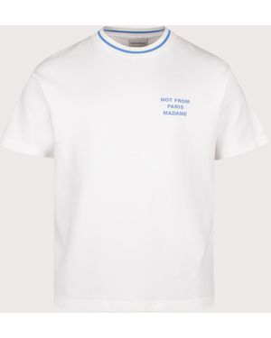Drole de Monsieur Relaxed Fit Sport Slogan T-Shirt - White