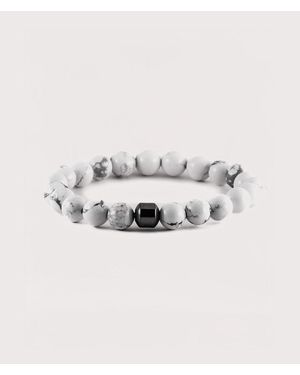 Mysterious Jeweller Howlite Beaded Stretch Bracelet - White