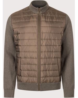 Barbour Tailored Fit Carn Baffle Zip Through Jumper - Brown